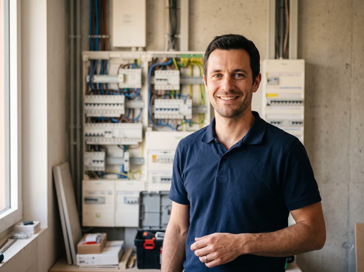 Julien Perret, électricien à Annecy
