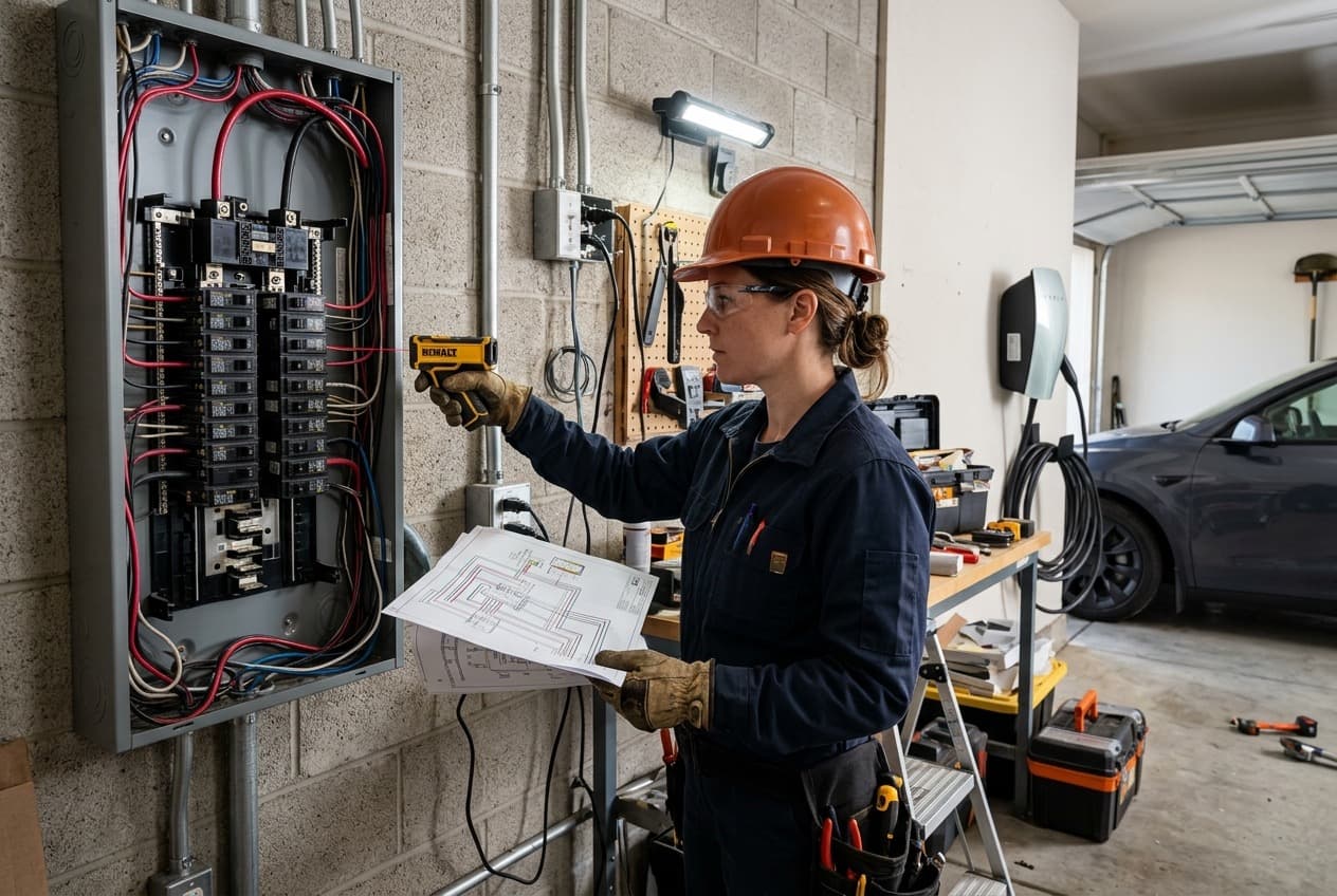 Étude d'implantation d'une installation électrique dans un garage